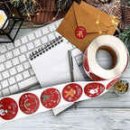 100-500PCS Merry Christmas Stickers Small Stickers for Rolling Sticker Pack Roll Packing Labels