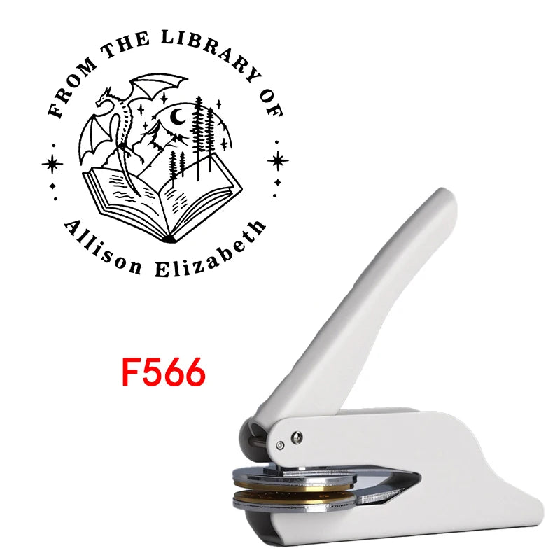 Custom Embosser Stamp,From the Library Embosser,Personalized Book Embosser Stamps,Custom Logo,Magic School,Gift for Book Lover