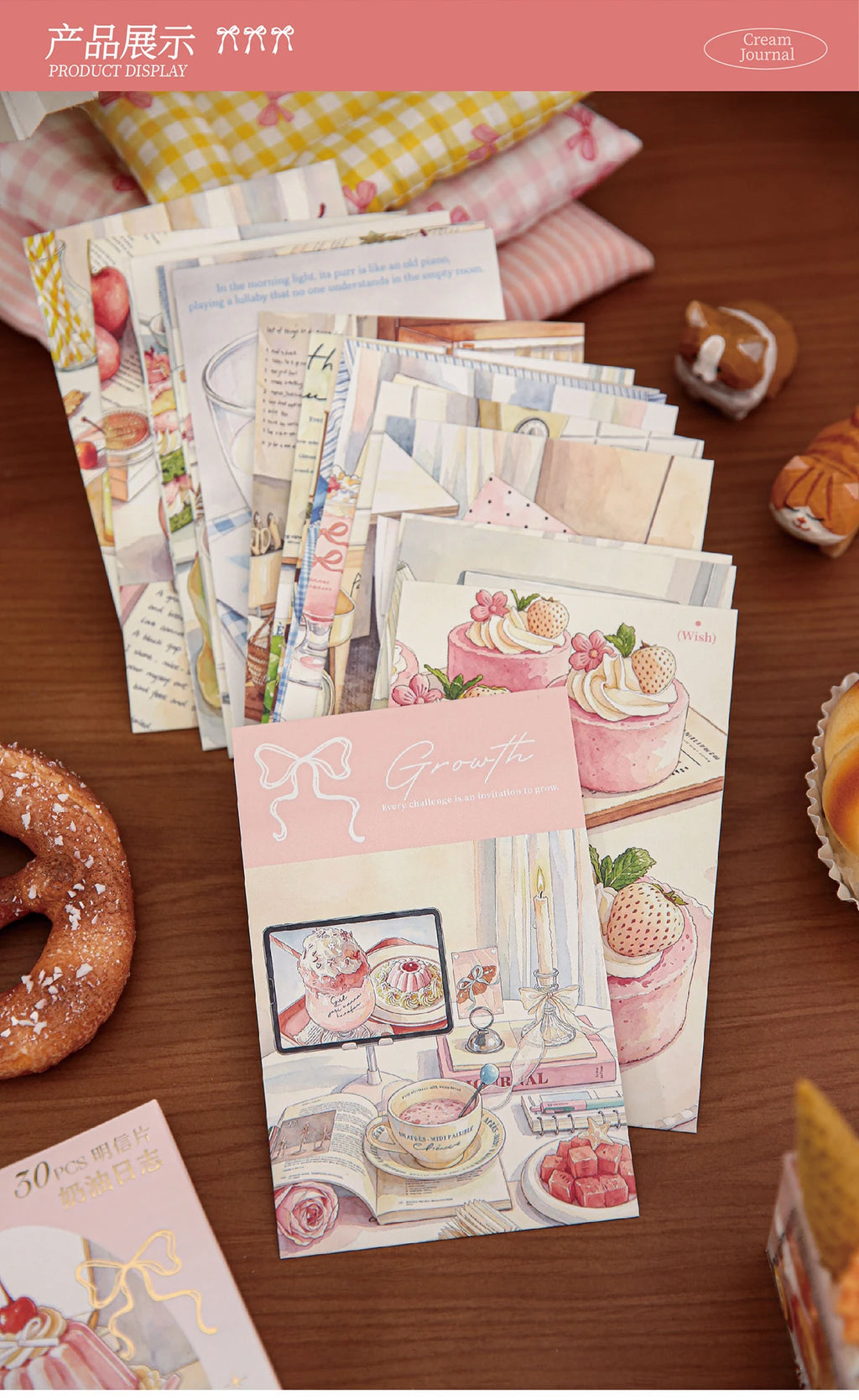 30sheets Kawaii Cartoon Animal Diary Illustration Commemorative Card Postcard Handmade Scrapbooking Material Card Paper