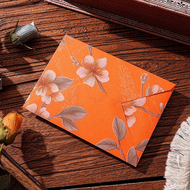 10pcs Oriental Yunjin Brocade Vintage Embossed Letter Envelope Elegant Envelope for Invitation Complete Luxury Set for Weddings