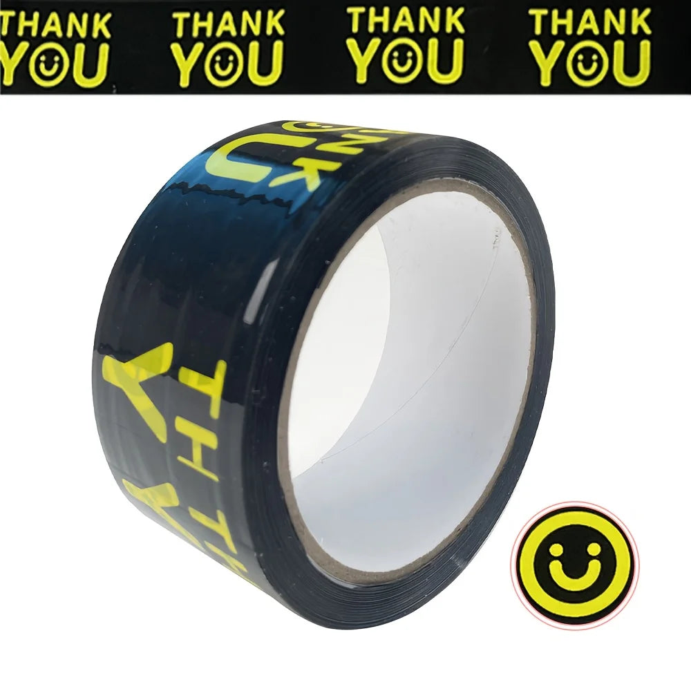 Colorful Smiley Face Thanks Printing Decorative Packaging Tape Express Sealing Gift Packaging Shipping and Packaging