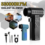 880000RPM Air Blower Powerful  Mini Turbo  Fan ,10000mAh 600g Thrust 70m/s Wind Brushless Duster leaf Removal Dryer keyboard