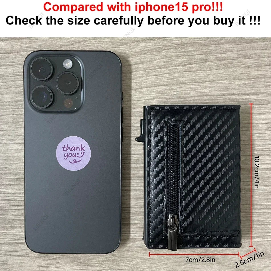 Rfid Credit Card Holder Money Bag Luxury Carbon Fiber Id Bank Cardholder Coin Purse Minimalist Wallet for Men Carteira Masculina