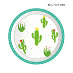 Llama Party Disposable Tableware Cartoon Cactus Alpaca Paper Plates Cups Kids Birthday Party Decoration Baby Shower Supplies