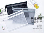 Nylon Mesh File Bag A4 A5 A6 Transparent Zipper Test Paper Information Bag Office Student Pen Bag Subject Bag Puzzle Storage Bag