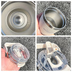 Large Capacity Insulation Cup, 30.43oz Drinking Coffee Water Cup With Straw, Simple Water Bottle