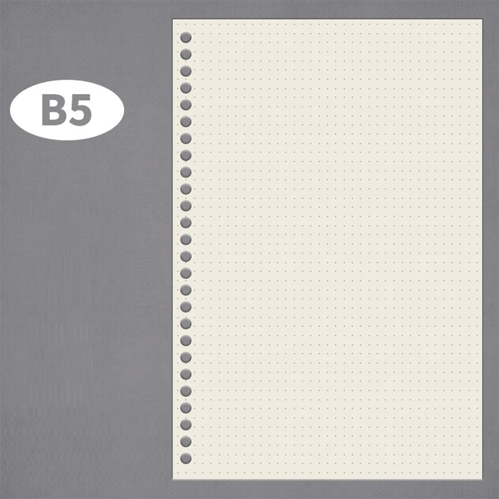 PLRBOK 50 Sheets 100 Pages A5 B5 A4 Loose Leaf Paper Binder Inner Pages 20/26/30 Holes Office Accessories Notebook Stationery