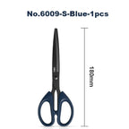 1/2pcs Deli Black Blade Scissors Stationery 180mm 7 Inch Stainless Steel Anti-Rust Sharp Office Home School Craft Cutting Tool