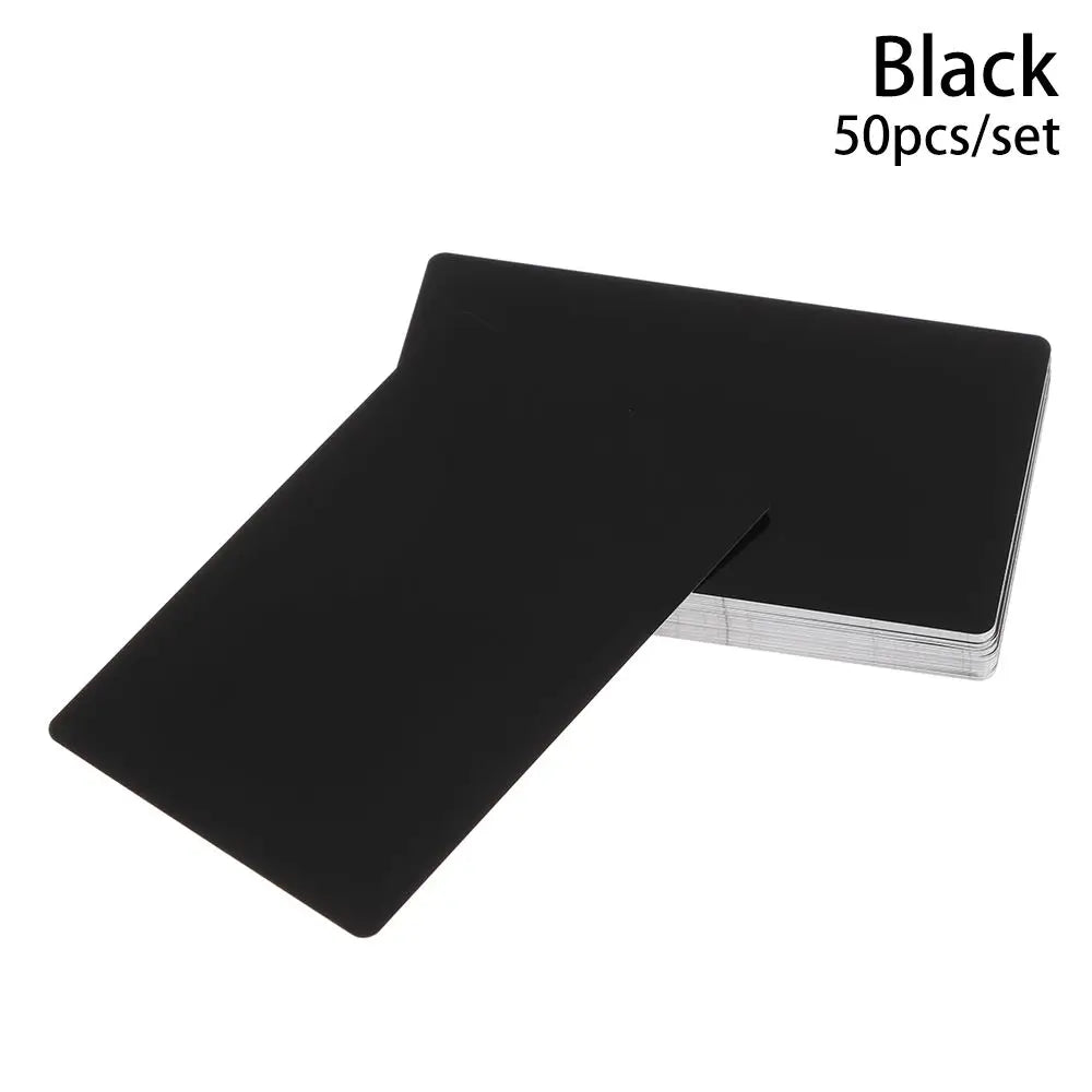 50 Pcs/Set Portable Laser Engraving Aluminum Metal Carte Business Card Blank Name Cards