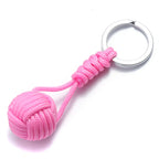 Military Parachute Woven Rope Ball Keychain Paracord Lanyard Key Ring Monkey Fist Key Chains Outdoors Survival Tool Jewelry