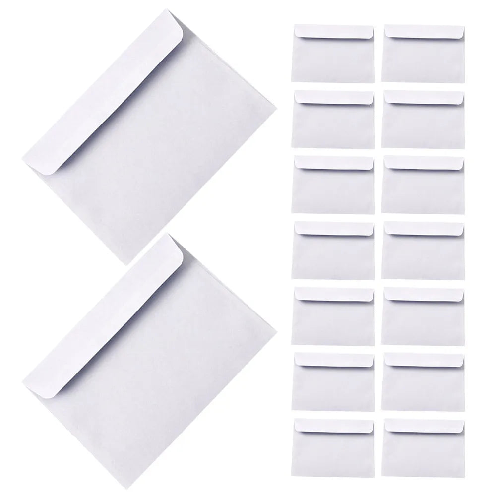 100Pcs White Business Envelopes Security Pattern Self-Adhesive Closure for Office Confidential Document Mailing Letter Size