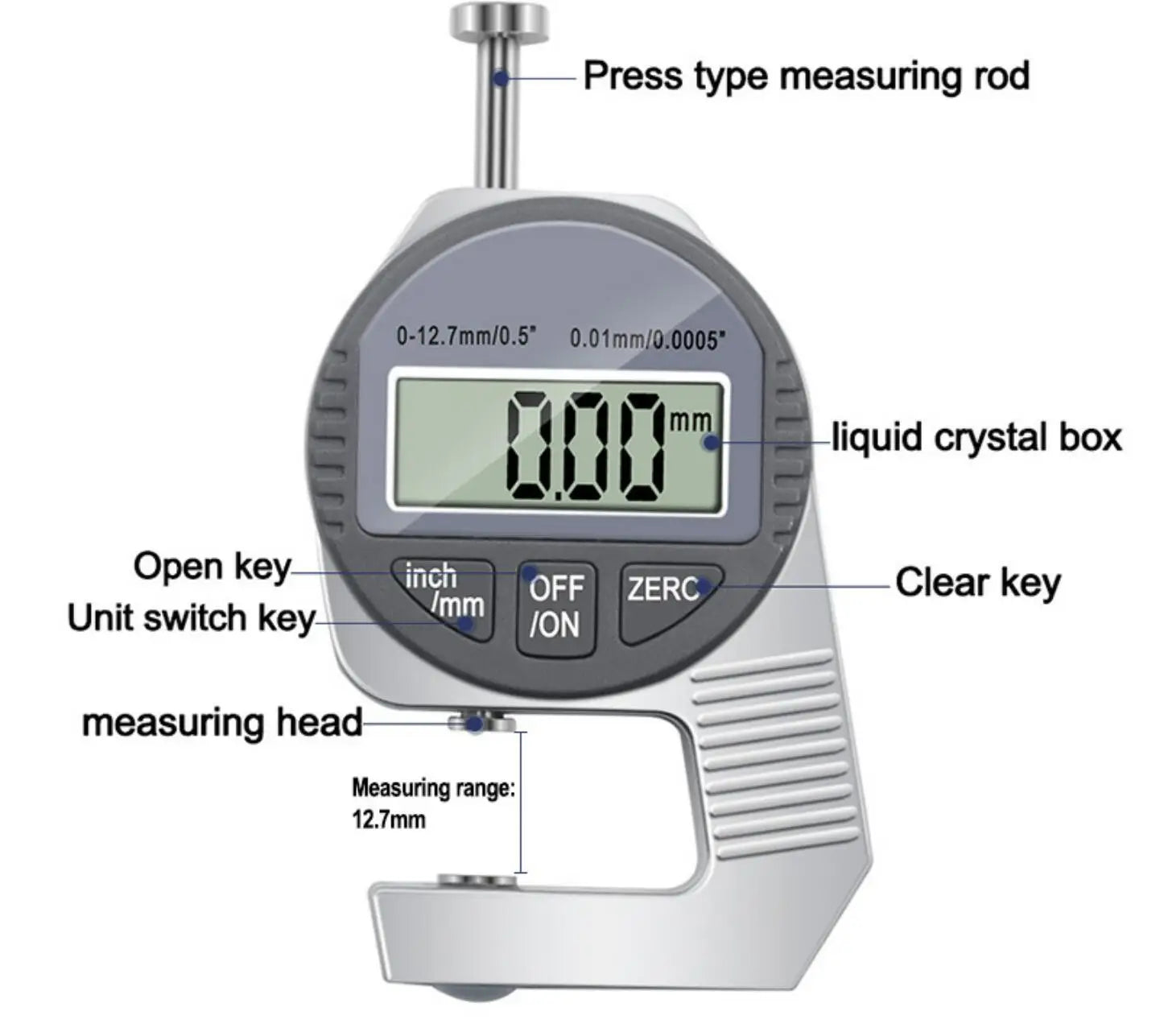 Digital Thickness Gauge Measuring Tools Electronic Meter Measure Diamond Gem pocket Gauge jewelry Micrometer Vernier caliper