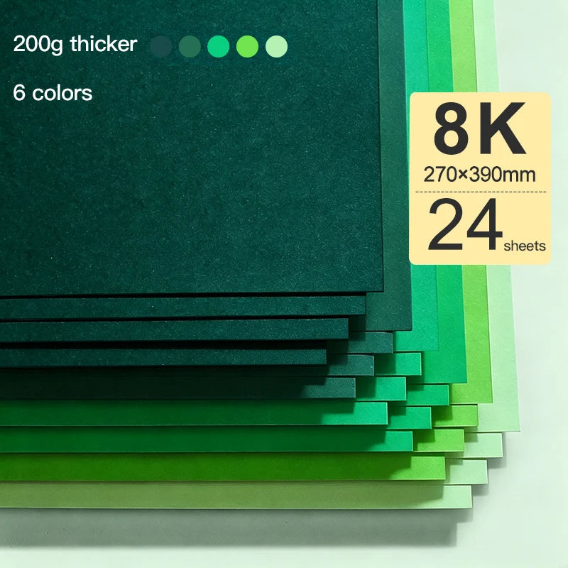 8K/16K/A4 Colored Cardstock Thick Paper 180/200/230 GSM Card Stock Colorful Paper for Card Making Scrapbook&Handmade DIY Crafts