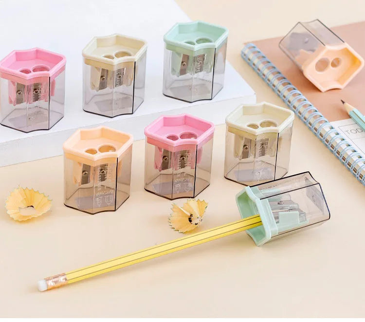 1 Piece Lytwtw's School Supplies Cute Morandi Color Geometry Sharpener For Pencil Office Creative Stationery Item