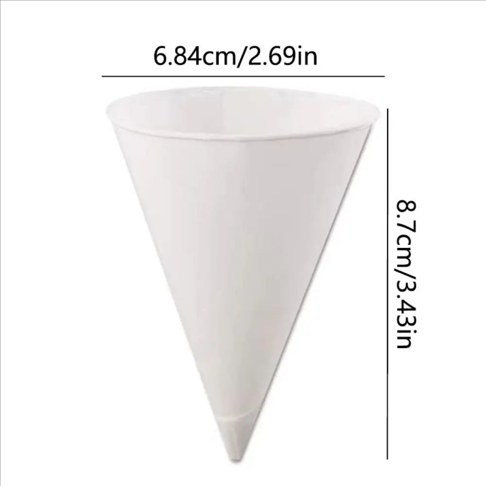 250Pcs Leakproof White Paper Cone Cups Coated Oil-proof Disposable Paper Cups Non-stick 3.7 OZ Cone Party Tableware Wedding