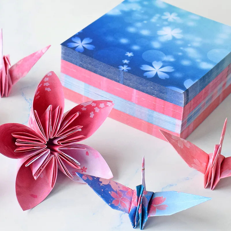 400Sheets Origami Paper Craft Folding Lucky Wish Paper Crane Craft Double Sided Folding Lucky Wish Paper DIY Color Scrapbooking