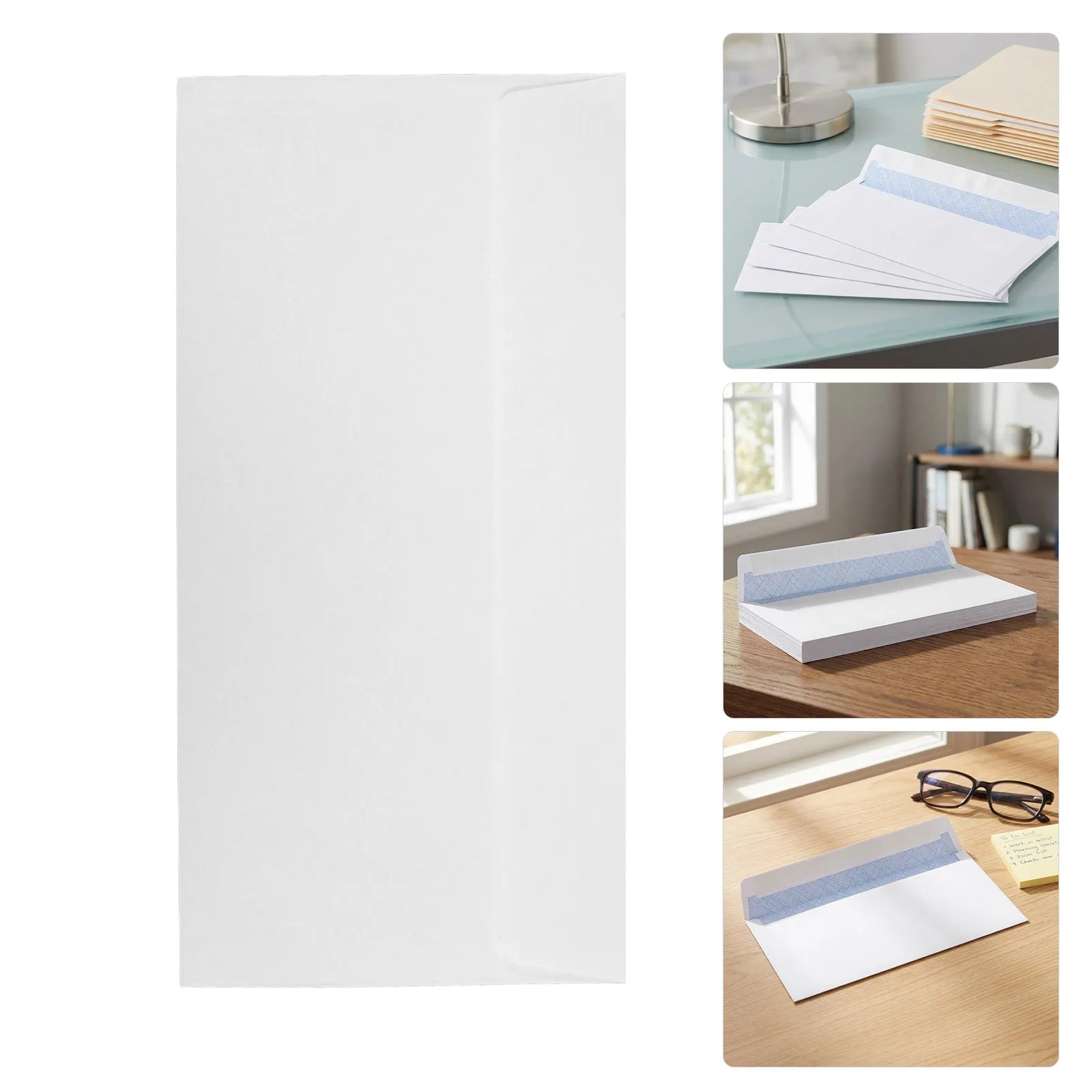 100Pcs Security Letter Size Envelopes Self Seal White Business Mailing Envelopes Confidential Office Documents Payroll