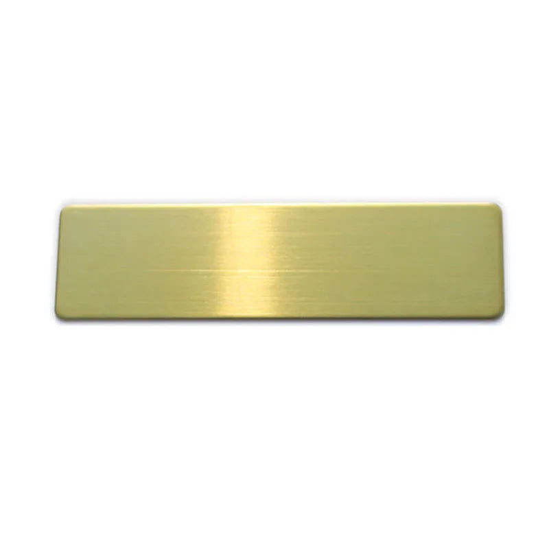 10pcs Laser Engraving Name Badge Holder Round Corner Gold Color Stainless Steel Badge Blank Material 70x20mm