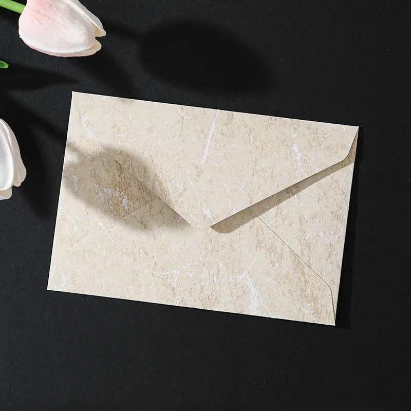 5pcs Gilded Shadow Envelope Channel Style Texture Envelope  For Handwritten Love Letter Birthday Greeting Card Invitation