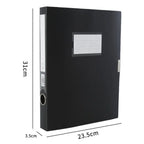 File Organizer Black Blue A4 File Folder Thickened Dustproof Paper Storage Box PP Plastic Document Case Personnel Division