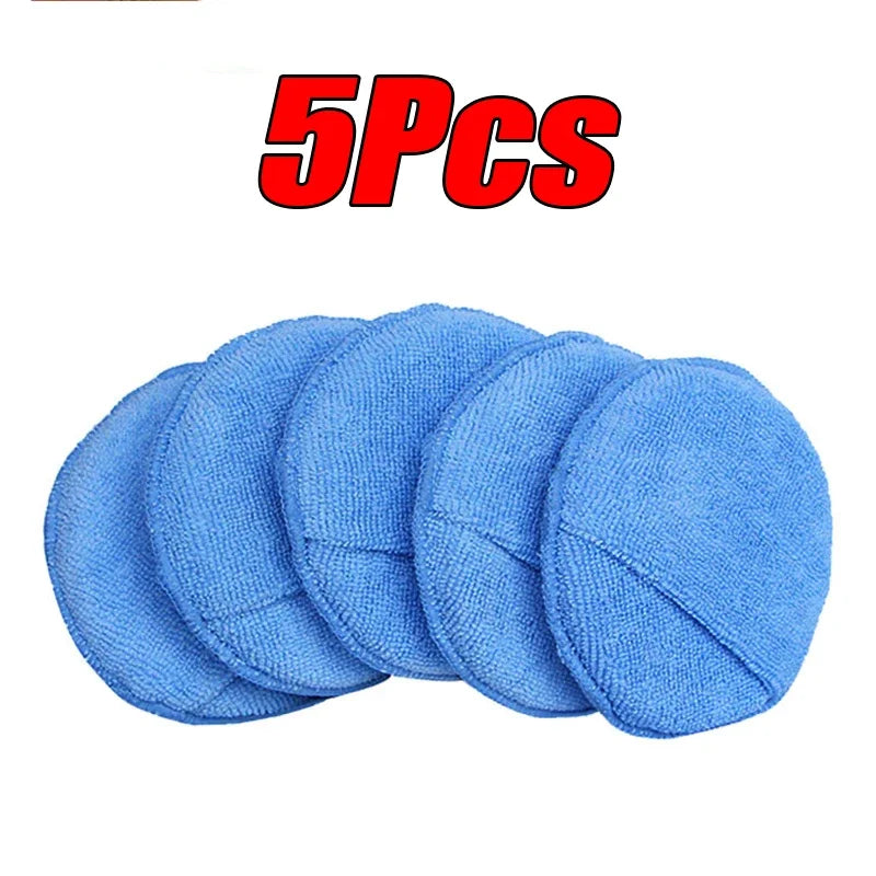 10Pcs Car Detailing Applicator Pads Car Care Waxing Polish Sponges Soft Microfiber Round Pocket Foam Sponges Car Cleaning Tools