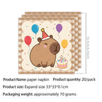 Birthday Decoration Capybara Birthday Invitation Card Cup Tablecloth Plate Napkin Poster Baby Shower Birthday Girl Party Favors