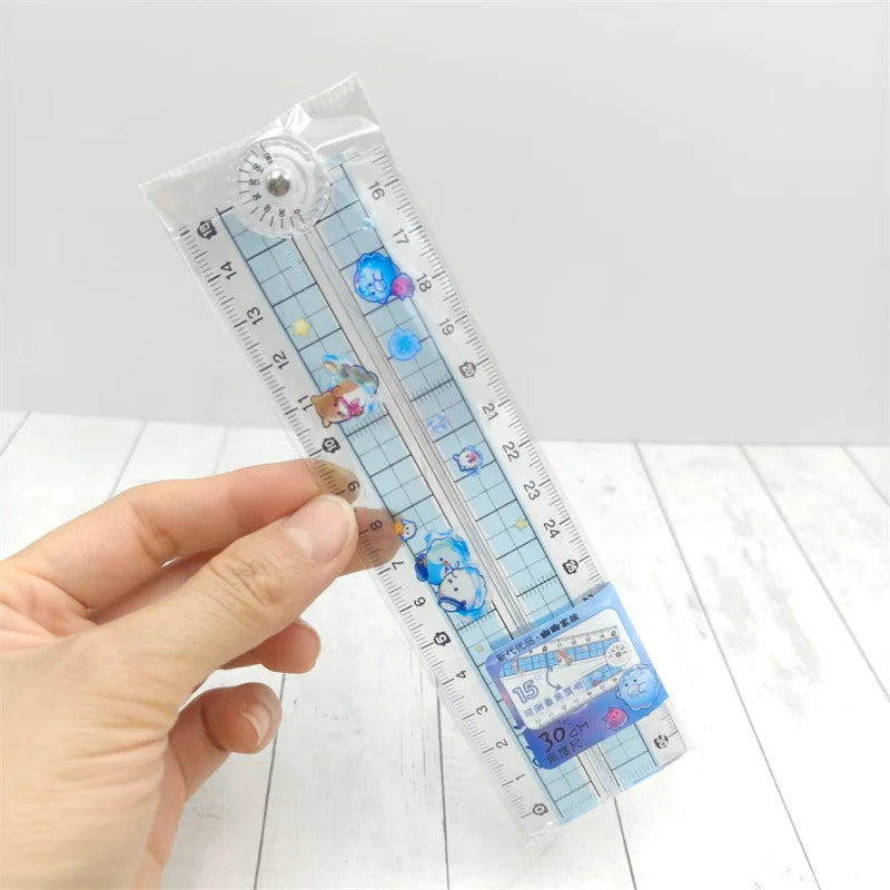 High Quality Folding Ruler Blue Ocean Serie Straight Edge Ruler Flexible and Portable Clearly Marked Scale for School&Office Use