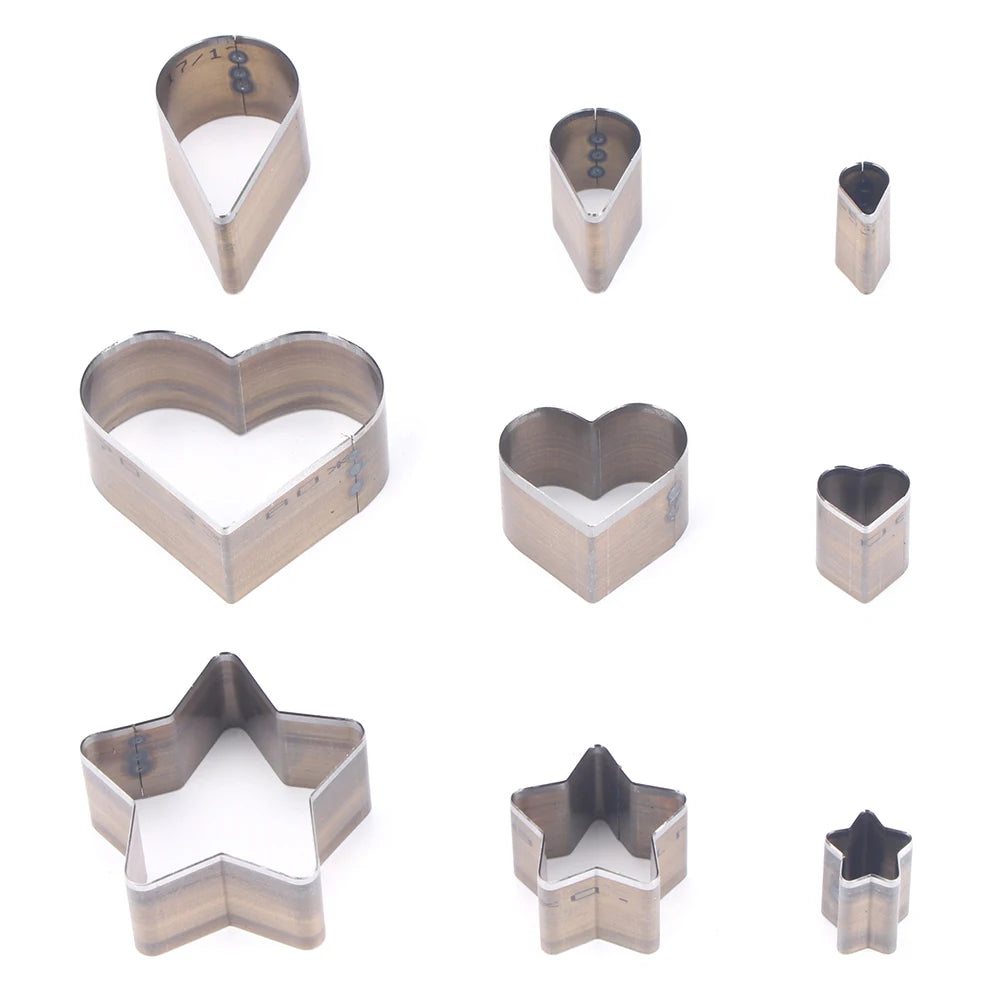 3pc DIY Cutting Punch Die Mold, Love/Star/Water Drop Handmade Leather Puncher, Making Creative Leather Craftwork Stencil Mould
