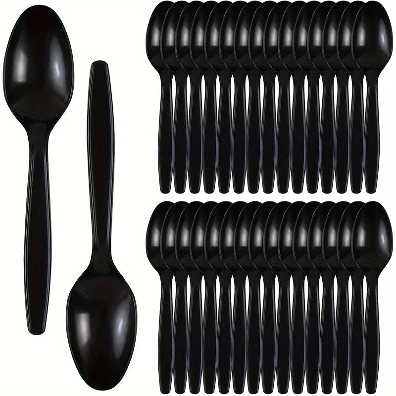 100pcs Plastic Dessert Spoons Set - Durable, Easy To Clean, Space-Saving, Perfect for Birthday Parties, Buffet Weddings
