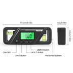 HW300 Inclinometer LCD Display Digital Protractor Level Meter Angle Measuring Inclinometer 90°Level Neodymium Magnetic Base