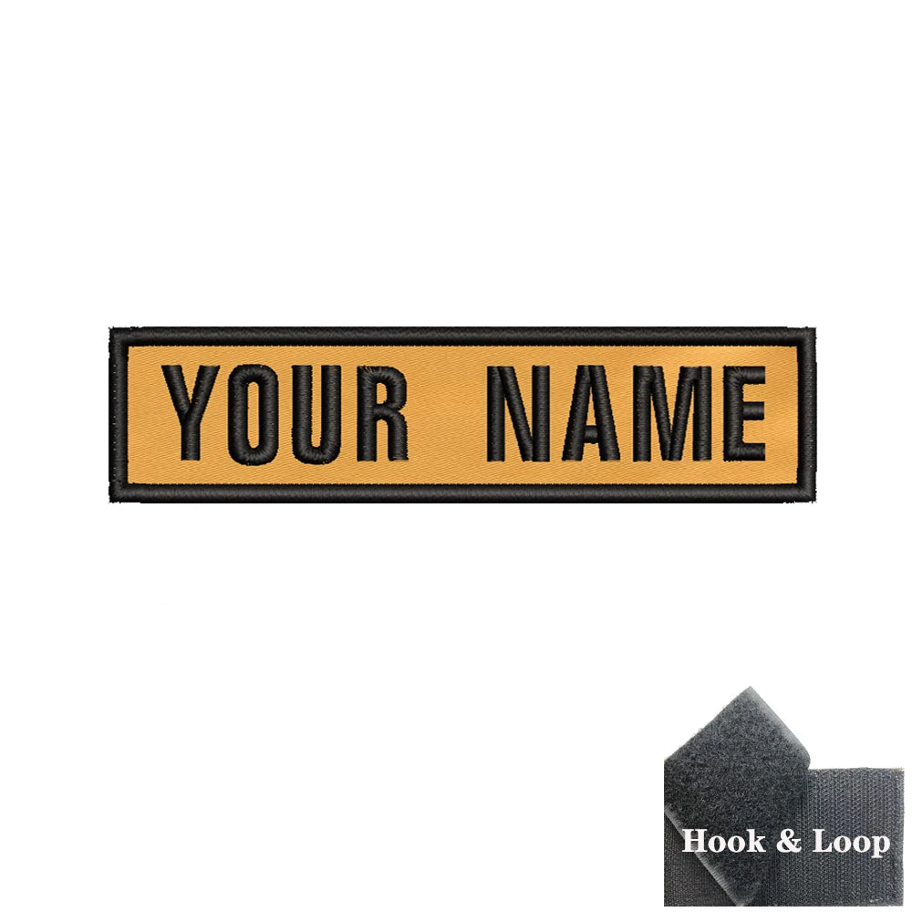 1PC 10cmX2.5cm Custom Personalized Name number Patch Stripes Badge tags chevrons Armband Iron On Or Hook Loop embroidered