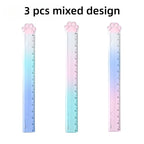 15M Cat Claw Cute Straight Ruler Gradient Measuring Tool Korean Style School Stationery Supply Kawaii Accessories