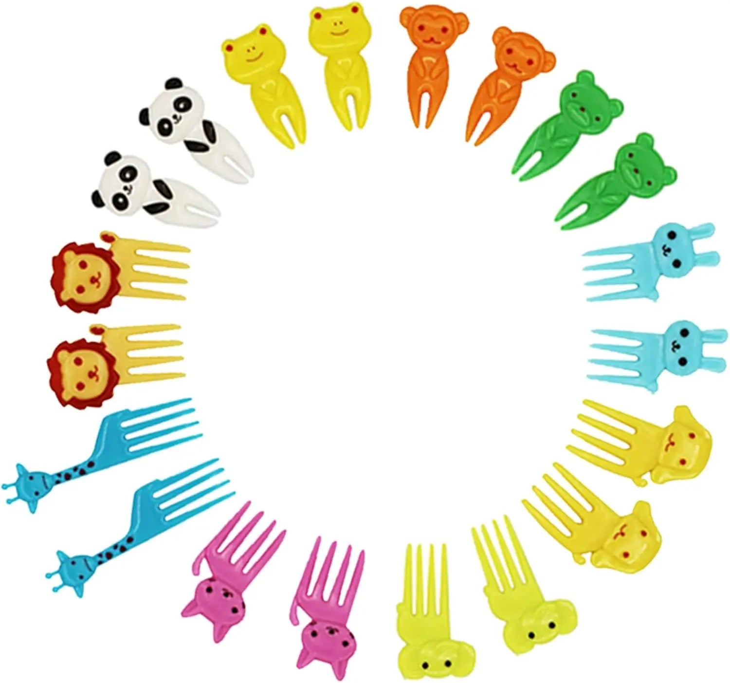 Mini fruit forks toothpicks skewer set for kids children plastic animal food picks for bento Lunch box decorating accessories