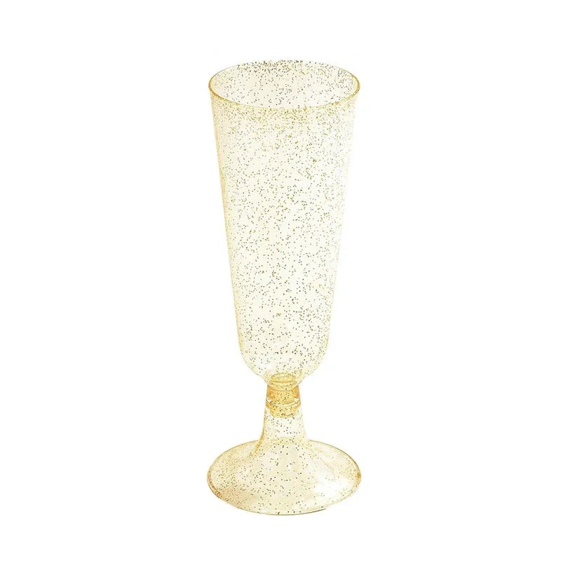 JUSTINLAU 25/50/100pcs Disposable Cups Clear Plastic Champagne Flutes Bar Cups Toasting Glasses for Weddings Party Cocktail Cups