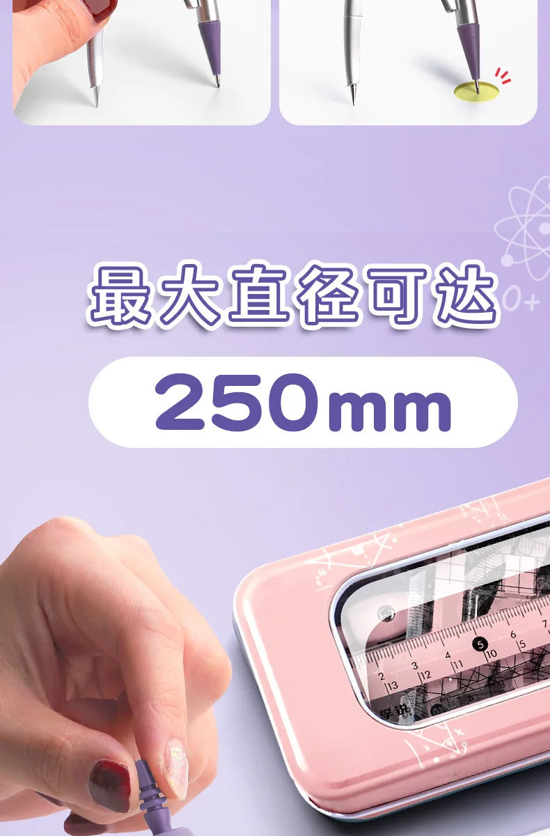 Ruler 8-piece Set Student-specific Compass Measuring Angle Ruler Triangle Ruler Ruler  Full Set of Ruler Stationery Gift Package