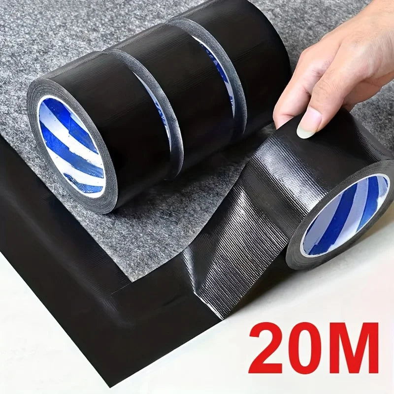 YITAPE Heavy Duty Duct Tape Black 4.5cm*20M Strong Adhesive Waterproof Cloth Tape No Residue for Indoor Outdoor Repair Sealing