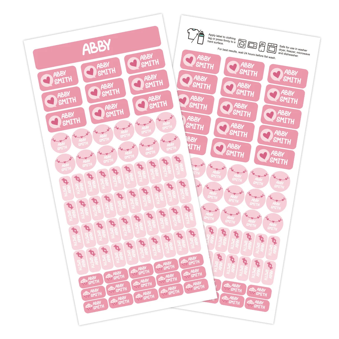 140PCS Personalized Kids Name Labels, Waterproof Custom Stickers for Bottles, Clothes, School Supplies and Daycare Items