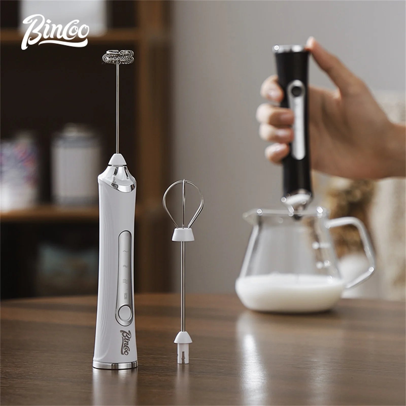 Bincoo Electric Milk Frothers Handheld Wireless Blender USB Mini Coffee Maker Whisk Mixer Cappuccino Cream Egg Beater Blender