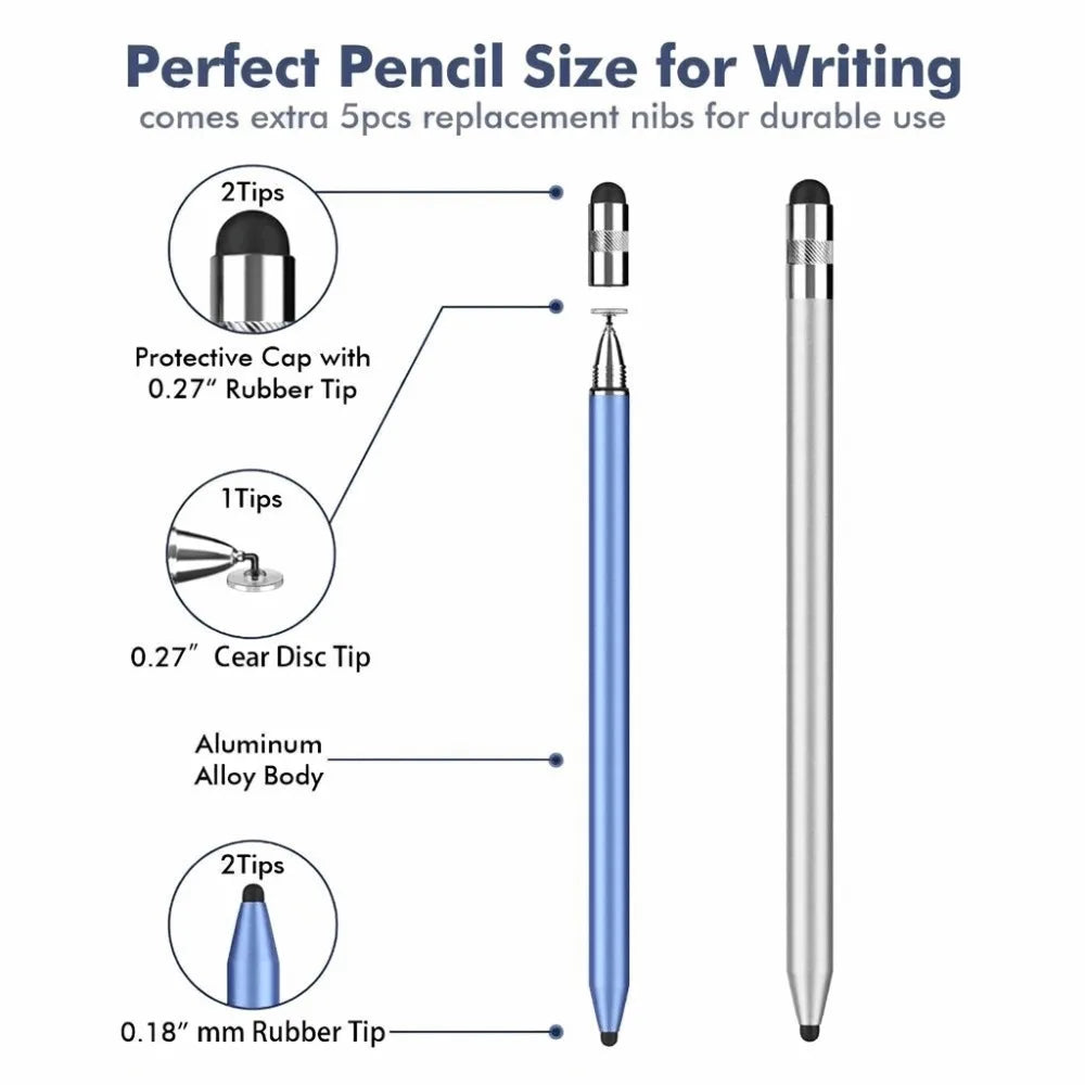 Portable Professional 3-in-1 Stylus Pen High Sensitivity Metal Touch Screen Pen No Bluetooth Universal Capacitive Touch Pencil