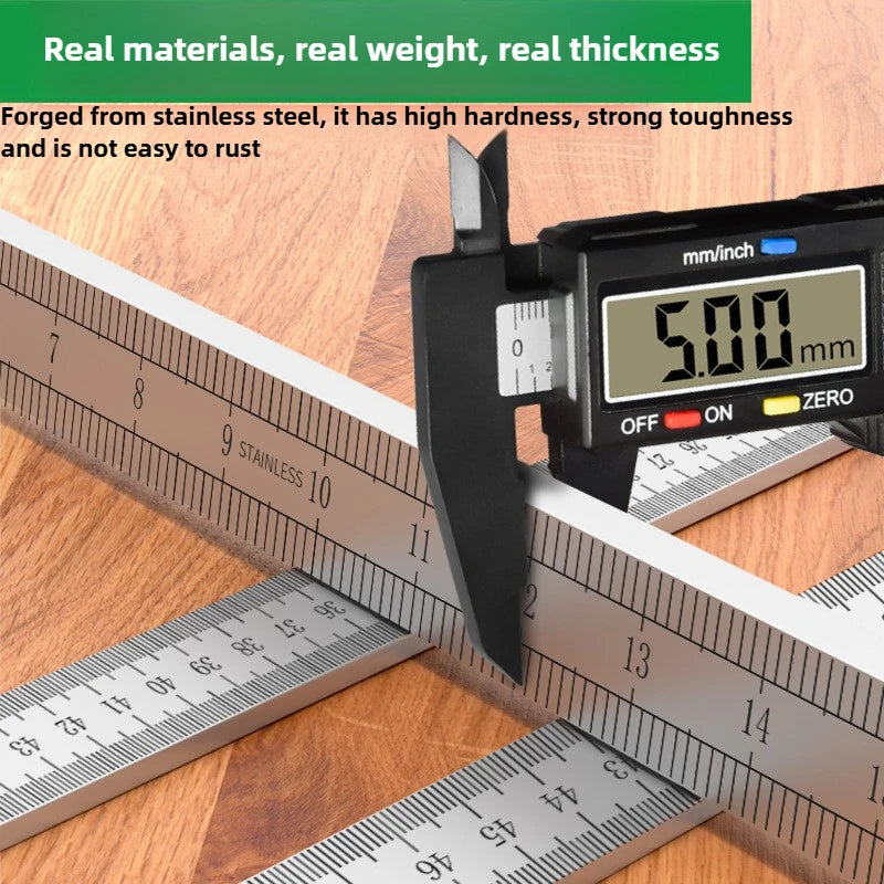 Portable Stainless Steel Metal Straight Ruler Precision Double Sided Precision Measuring Tool Scale Metric Ruler Accessories