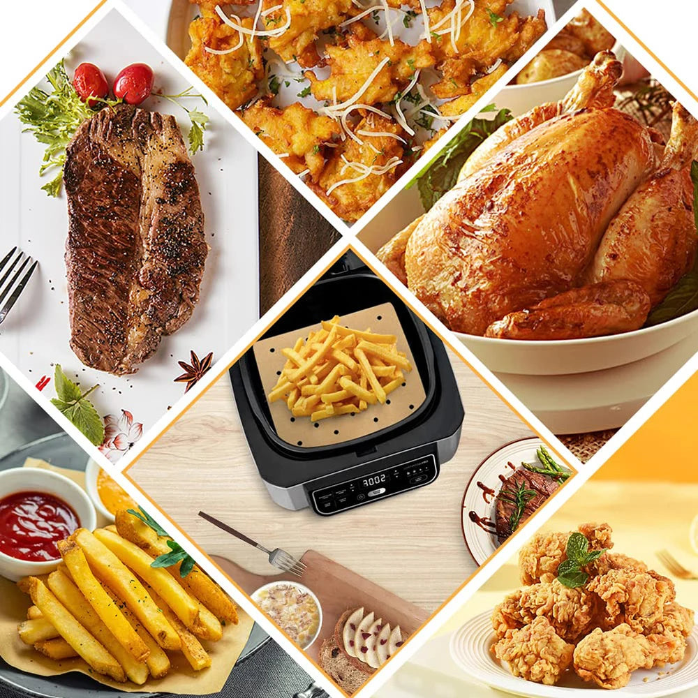 50pcs Air Fryer Parchment Paper For Ninja Foodi Grill 5-in-1 AG301 Ninja Foodi Accessories Air Fryer Accessories Air Fryer Liner