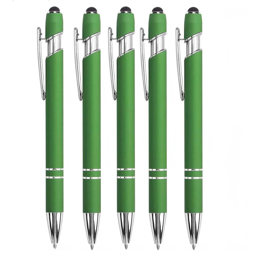 5-10Pieces Ballpoint Pen with Stylus Tip, Metal, 2 in 1 Stylus Ballpoint Pen 1.0 mm Black Ink  for Smartphone, Tablet