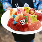 Mini fruit forks toothpicks skewer set for kids children plastic animal food picks for bento Lunch box decorating accessories
