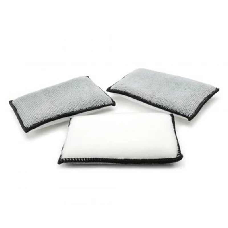 2-10Pcs Soft Double Side Microfiber Scrubbing Sponge Car Leather Cleaning Microfiber Towel Wax Sponge Auto Detailing Tools