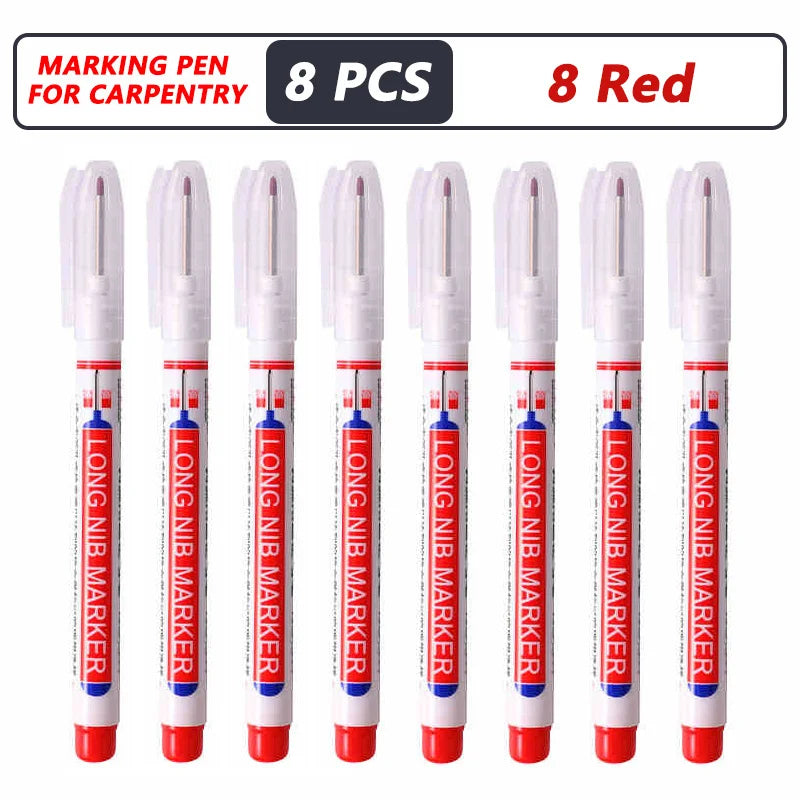 iLMH 4-40Pcs Deep Hole Long Nib Head Marker For Metal Perforating Pen Waterproof Bathroom Woodworking Decor Multi-Purpose Tool
