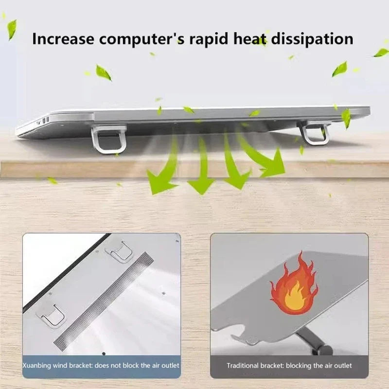 Universal 1 Pair Foldable Laptop Stand Home Invisible Non-slip Notebook Bracket Aluminium Alloy for MacBook HP Dell Lenovo