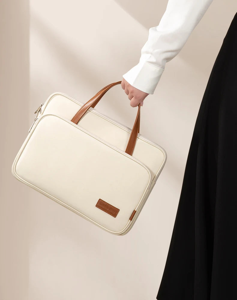 Laptop Bag Women Slim Briefcase Notebook Carring Case for MacBook Air 13 Pro 14 M4 Huawei Matebook Lenovo Acer Xiaomi 15.6 inch