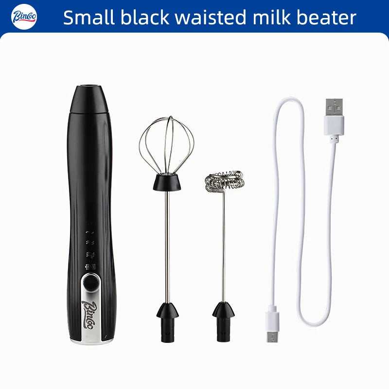 Bincoo-Electric Coffee Milk Maker, Handheld Household Mixer, Adjustable Double-Headed Gear