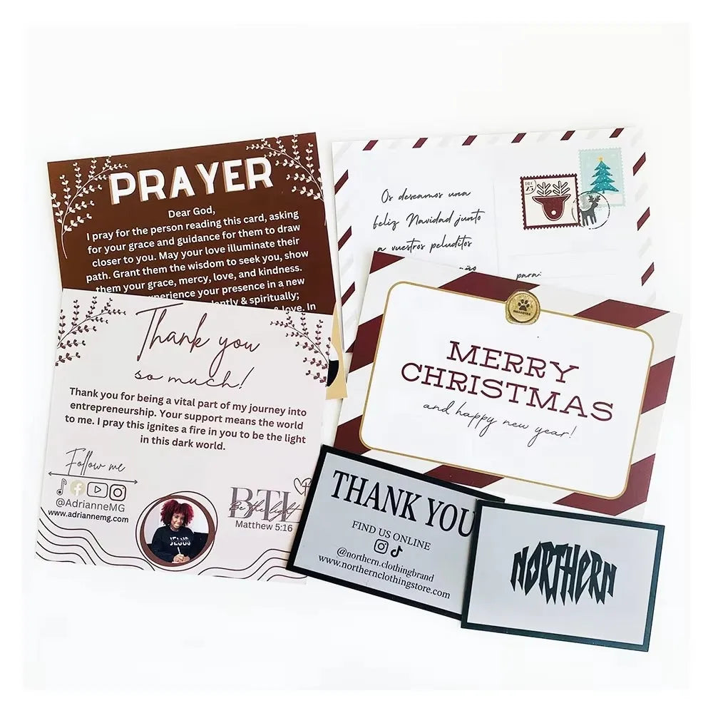 Custom Card Business Cards Thank You Personalized Logo Color Christmas Gift Greeting Postcards Wedding Invitations Double Side