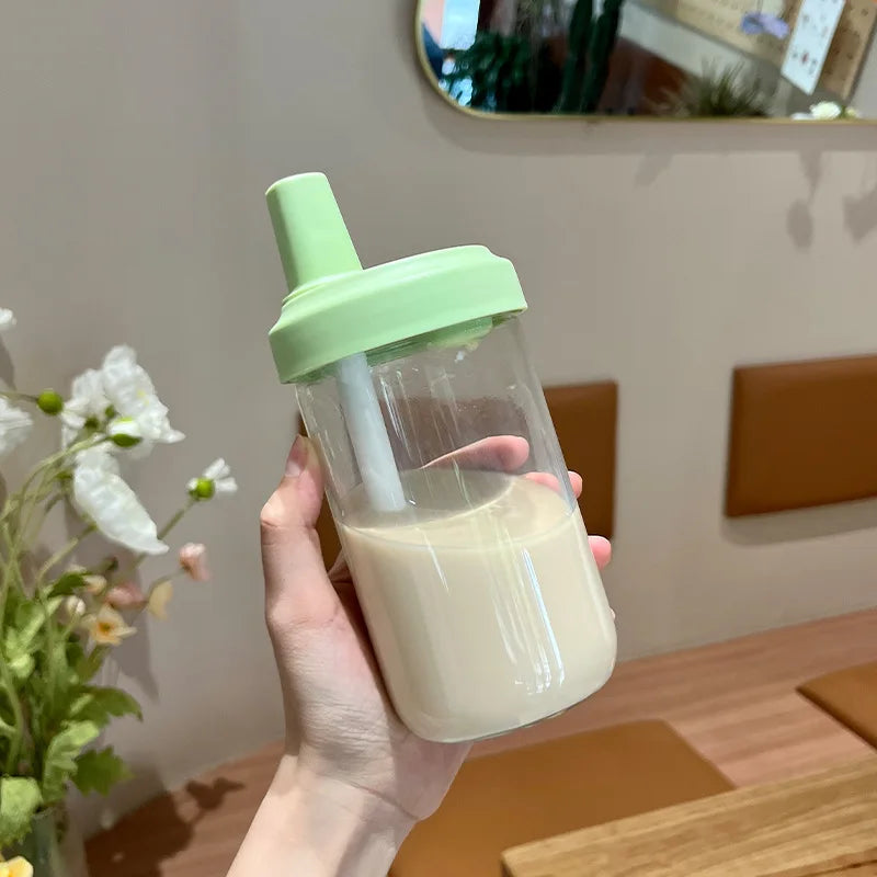 500/800ML Large-capacity Straw Cup, Food-grade Transparent PP Material,Portable Ins Style Water Cup, Juice Milk Tea Cup